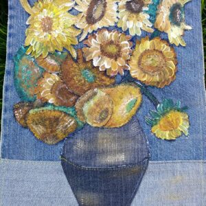 Wall design denim sunflowers - Image 6